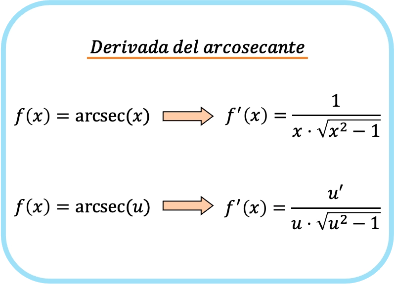 derivada del arcosecante